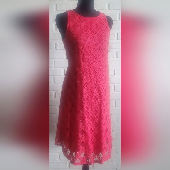 NWT Tacera Lace Sleeveless Sheath Cocktail Summer Dress Raspberry Red Size Small - Picture 1 of 12